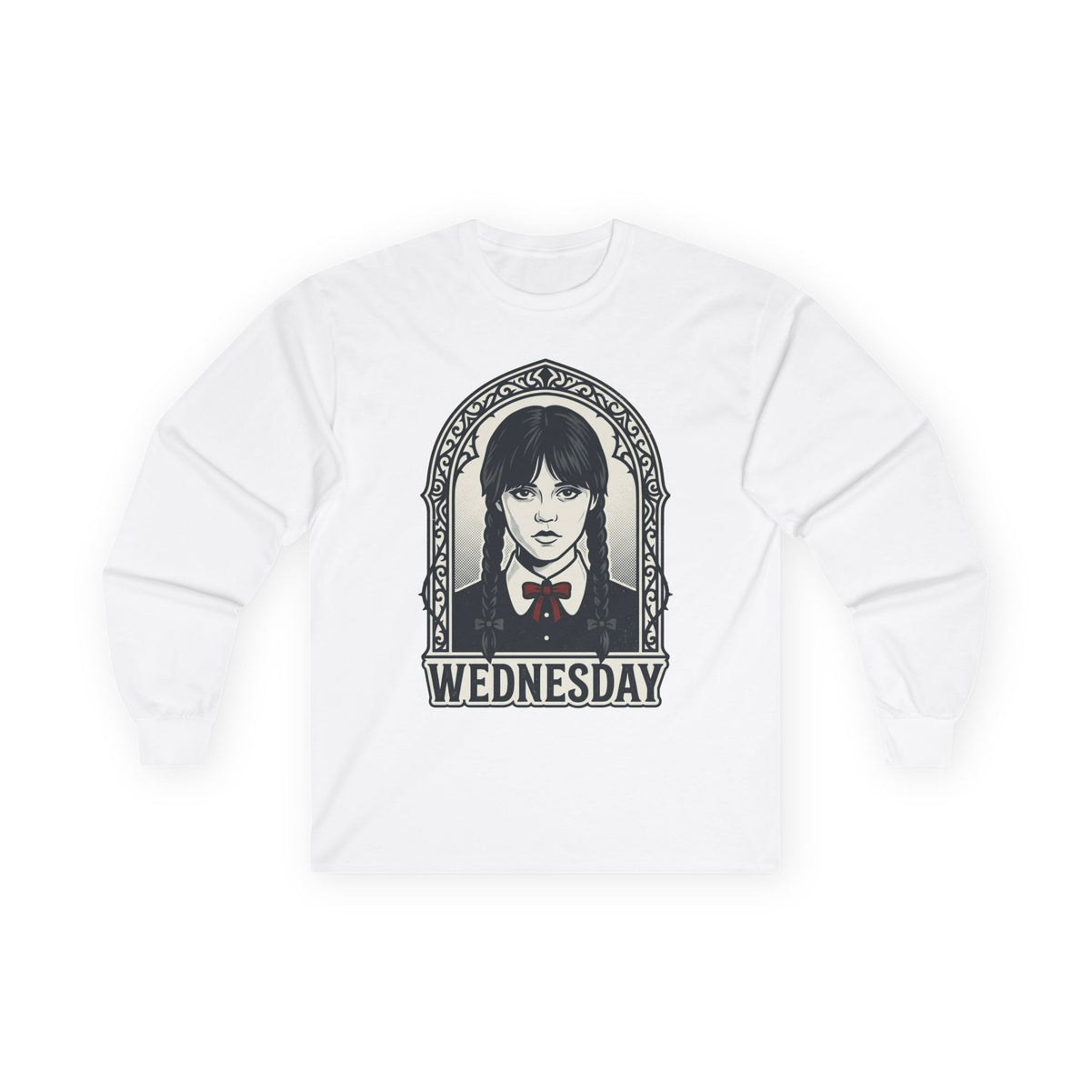 Wednesday Gothic Portrait Long Sleeve Tee